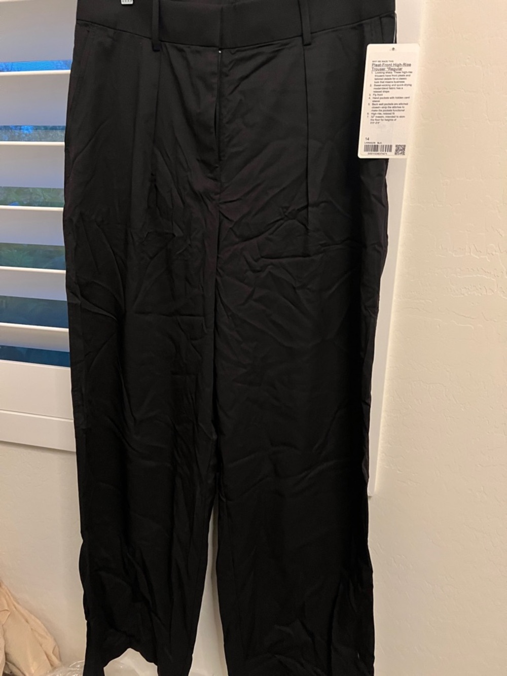 lululemon athletica Navy Pleat-front High-Rise Wide-Leg Trousers (regular)